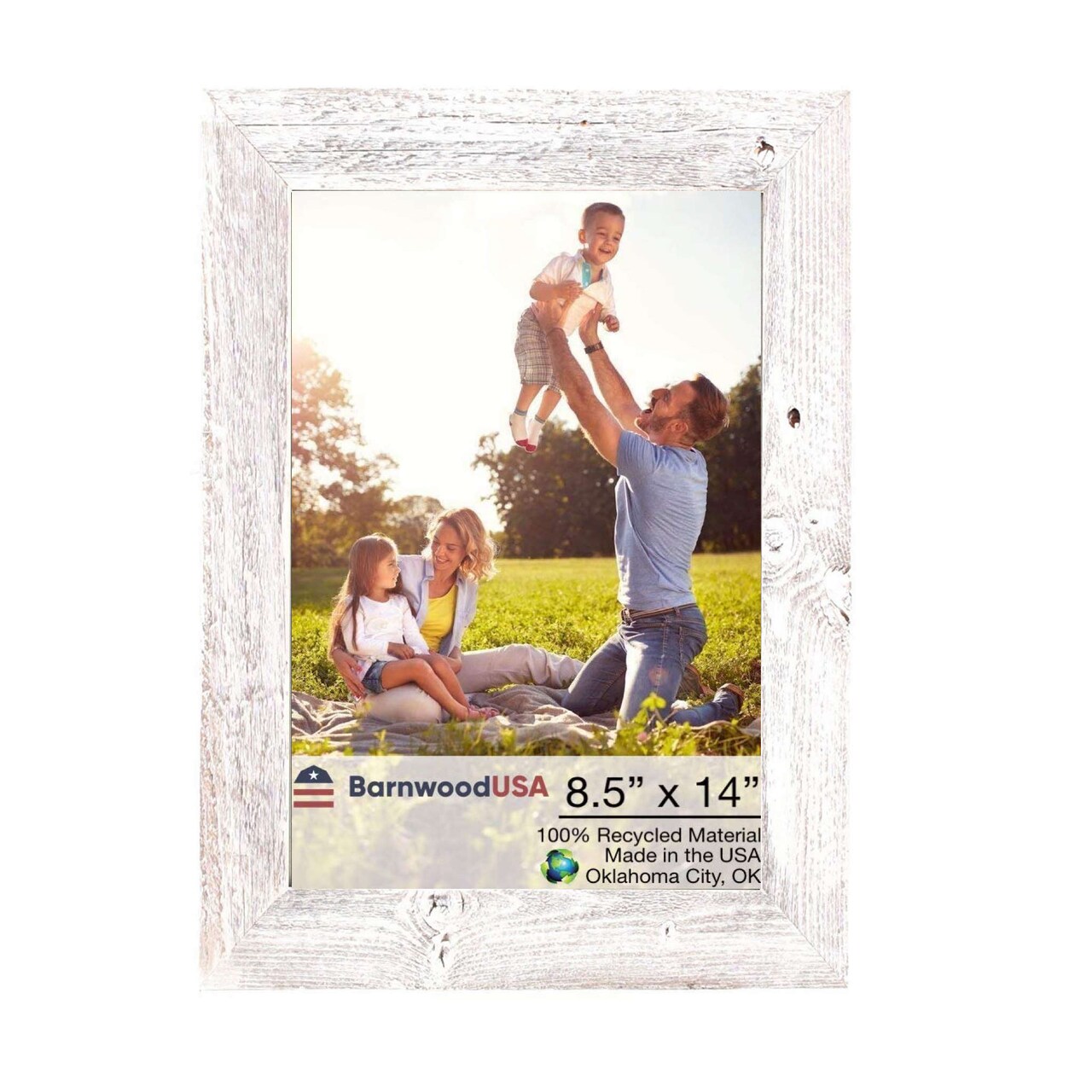 Rustic Farmhouse 8.5 in. x 14 in. Reclaimed Wood Picture Frame